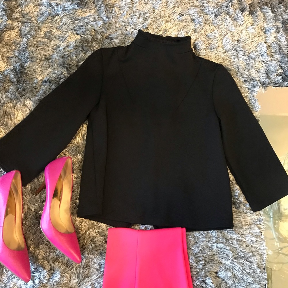 Sexy Back Zipper Slit Ribbed Shirt